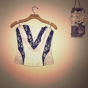 Bebe bustier corset size small silk & black lace